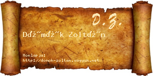 Dömök Zoltán névjegykártya